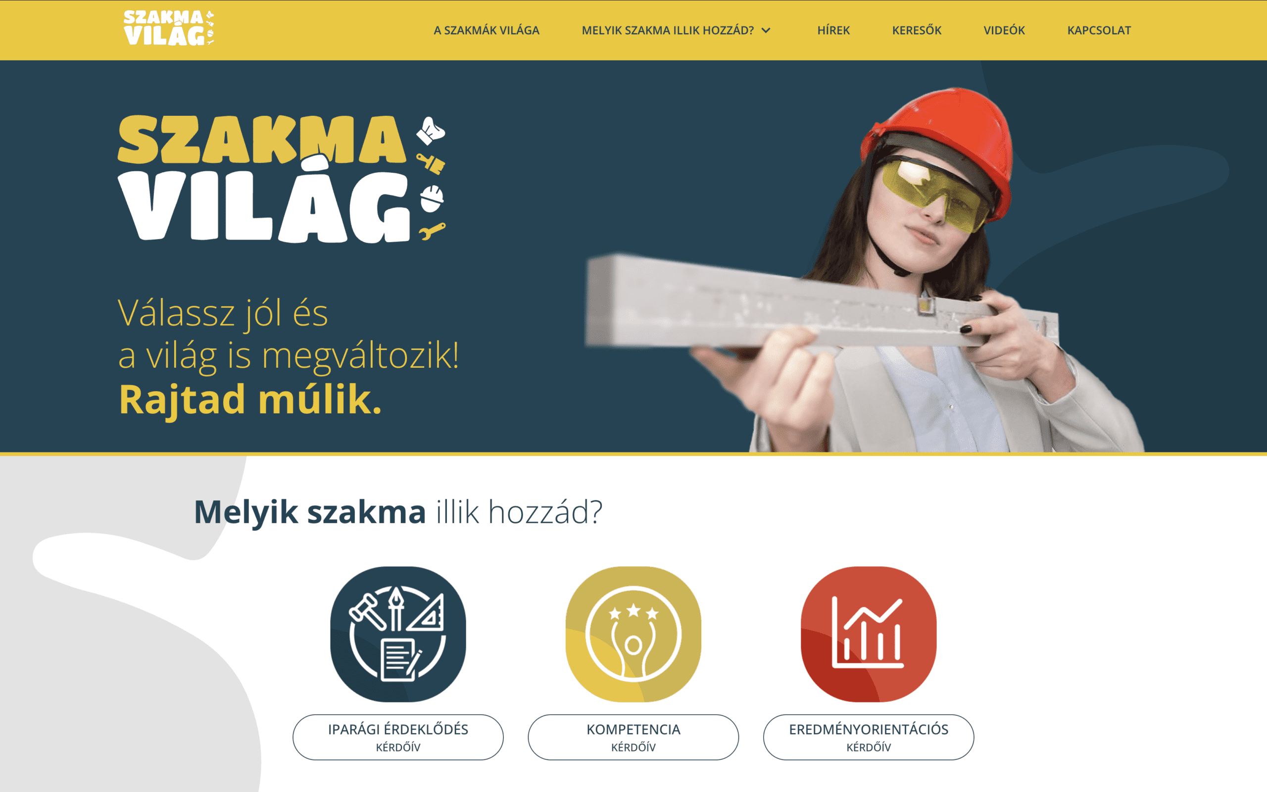 Szakmavilag.hu — 1. képernyő